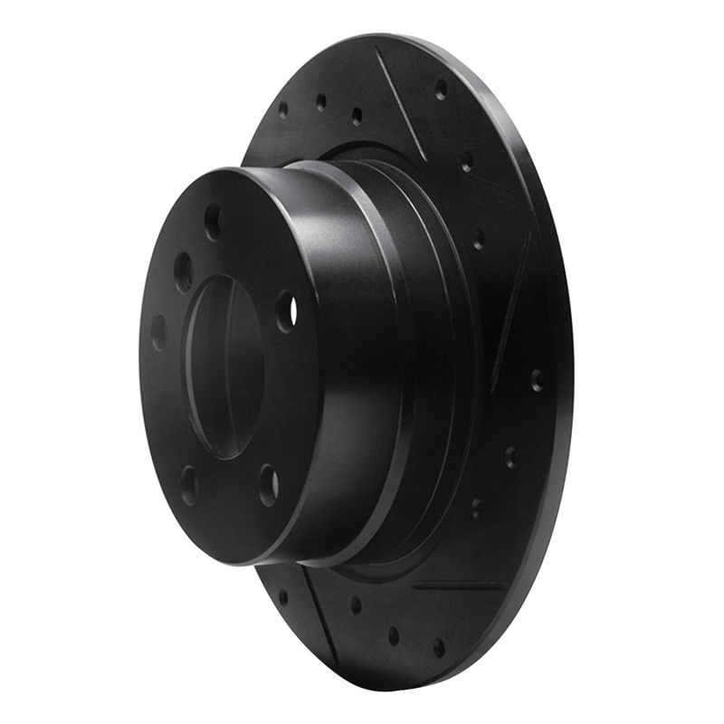 BMW Z4 Brake Rotor (1) - Rear Right - R1 Concepts - Drilled & Slotted - Black - `03-`06